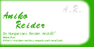 aniko reider business card